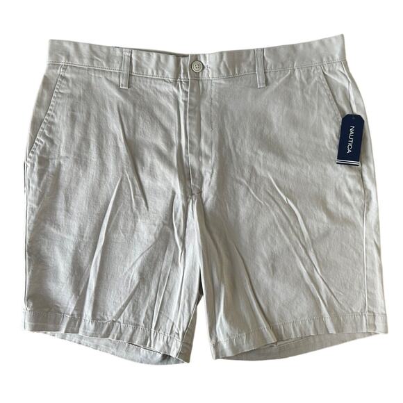 Nautica Men's The Deck Short Classic Fit Stretch Cotton Size 38W Nautica Stone - Picture 1 of 8
